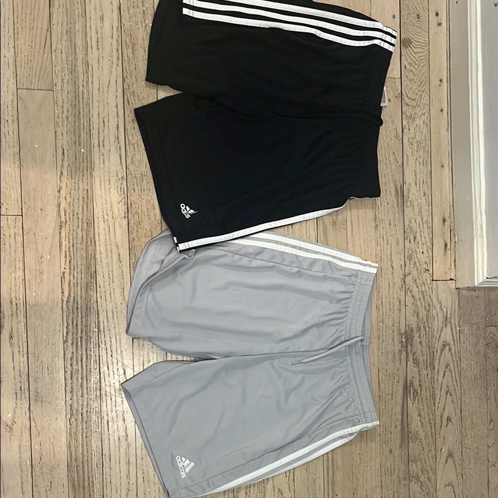 Adidas Black and Gray Shorts Duo